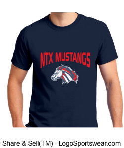 Navy NTX Mustangs T-Shirt Design Zoom