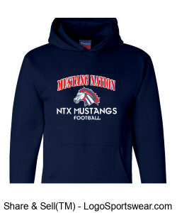 Navy Mustang Nation Hoodie Design Zoom