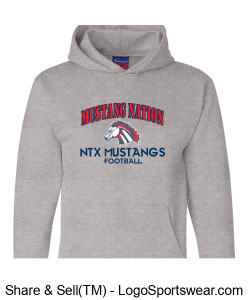 Grey Mustang Nation Hoodie Design Zoom