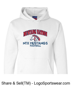 White Mustang Nation Hoodie Design Zoom