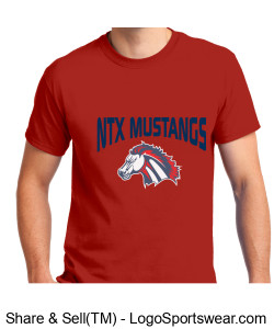 Red NTX Mustangs T-shirt Design Zoom