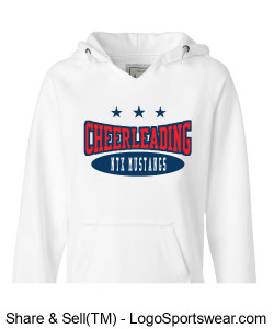 White Cheerleading Hoodie w/Stars Design Zoom